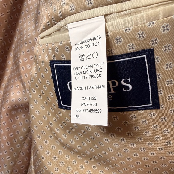 NWT Chaps 100% Cotton Salmon Pink Suit Jacket Blazer 42R - Picture 4 of 6